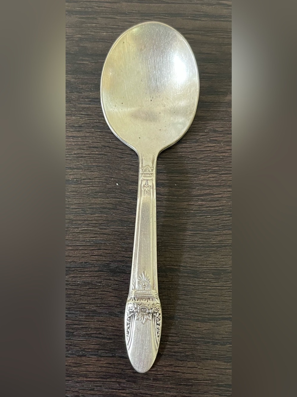VTG 1847 Rogers & Bros. IS Silver Plated “First Love” Baby Spoon, Approx. 4”